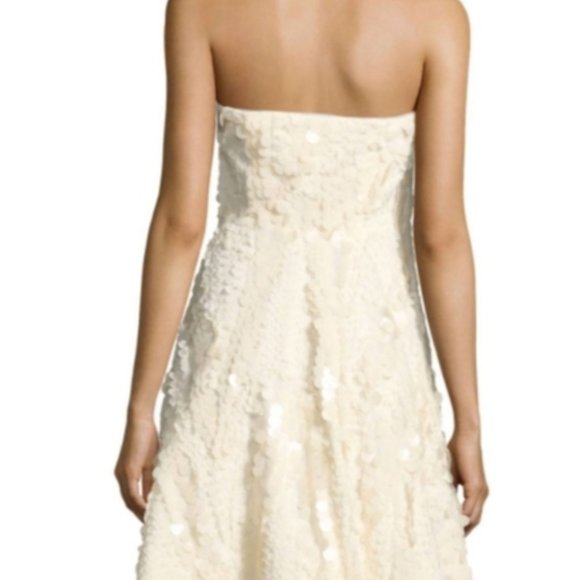 NWT Nicole Miller NYC Cream Cocktail Sequin Dress - Picture 2 of 11
